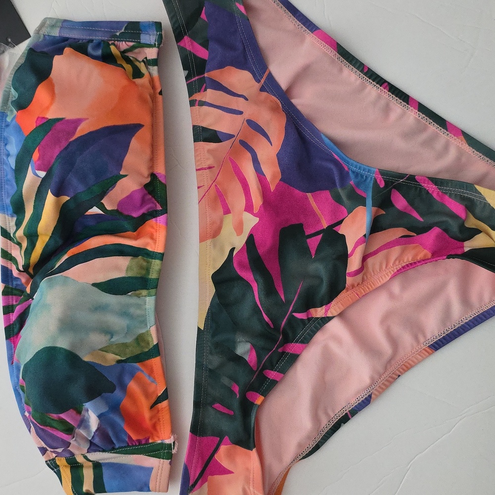 NWT 2 Pc Set Palisades Beach Club Multicolor bikini  swimsuit size XL